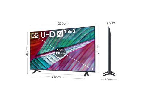 TV LED 55  LG 55UR78006LK, UHD 4K, Inteligente α5 4K Gen6, Smart TV,  DVB-T2 (H.265), Grafito