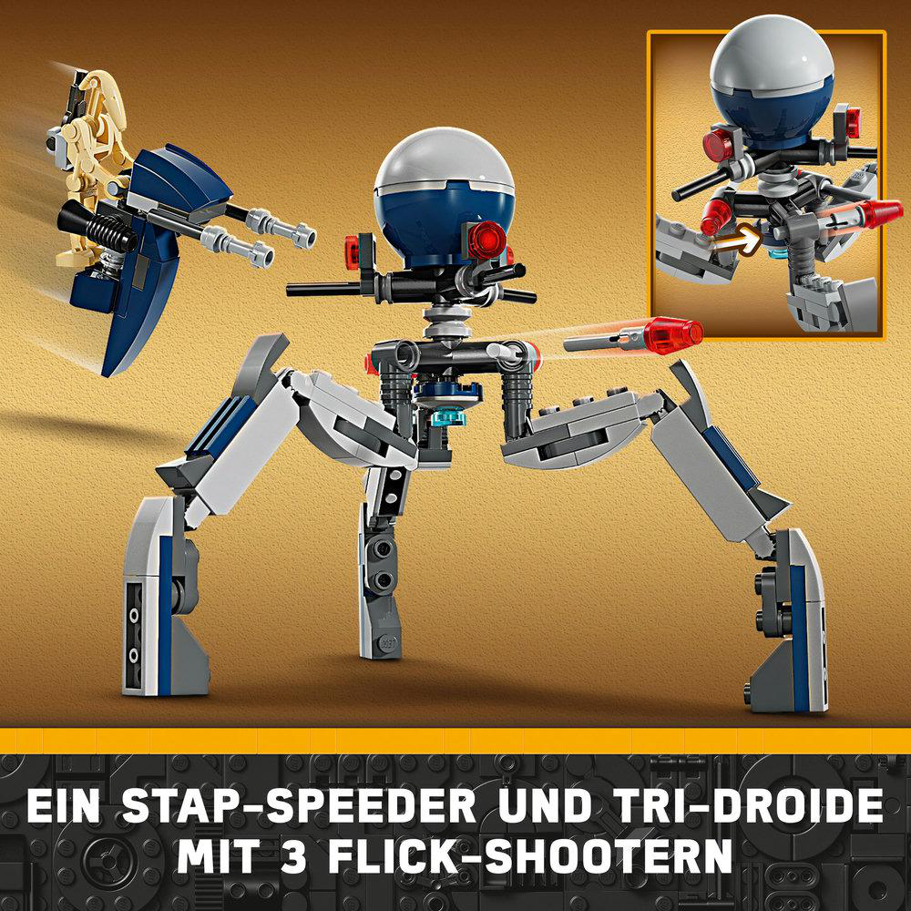 Lego Star Wars Set: ein Droide und ein Speeder.
