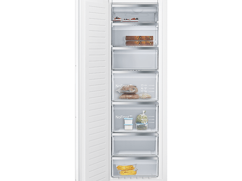 Siemens GI81NACE0 Gefrierschrank, Flachscharnier mit Softeinzug (E, 212 l, 1772 mm hoch, No Frost (verminderte Eisbildung), Weiß)