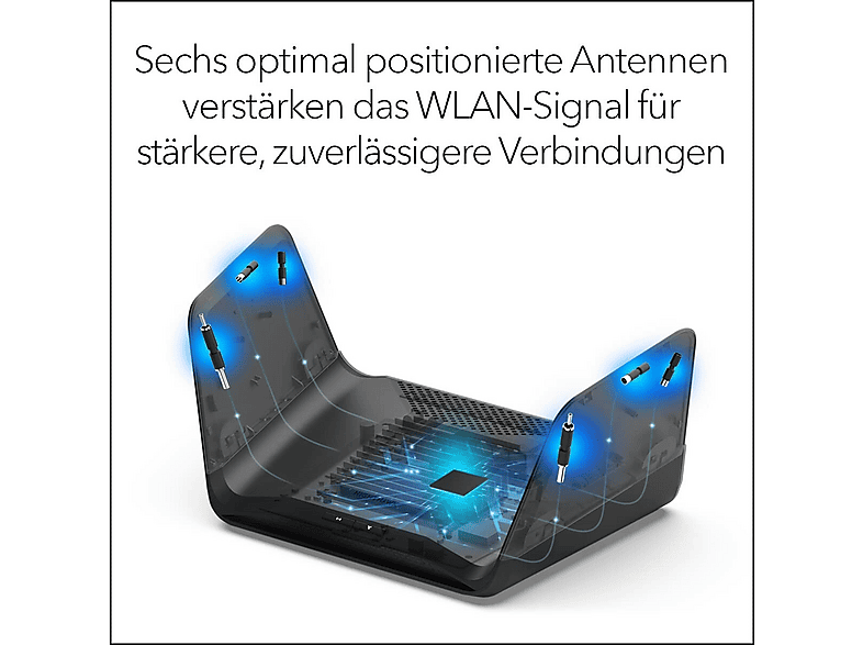 NETGEAR Nighthawk AXE7800 RAXE300 WLAN-Router, Tri-Band-WiFi 6E, MU-MIMO, Schwarz — Foto 4 von 5