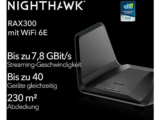 NETGEAR Nighthawk RAXE300 Tri-Band-WiFi 6E - Router (Schwarz)