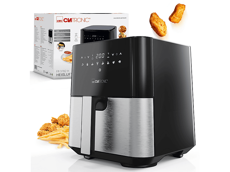 Clatronic FR3782H Heißluftfritteuse 5 l, 1450 Watt, Silber — Foto 2 von 5