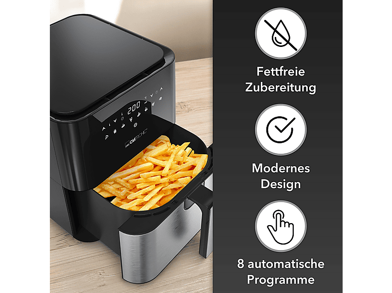 Clatronic FR3782H Heißluftfritteuse 5 l, 1450 Watt, Silber — Foto 3 von 5