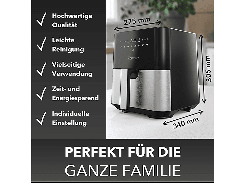 Clatronic FR3782H Heißluftfritteuse 5 l, 1450 Watt, Silber — Foto 5 von 5