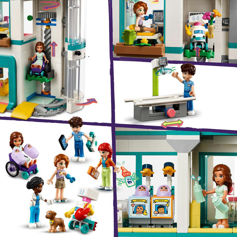 Lego-Set mit einer Krankenhausszene mit Figuren.
