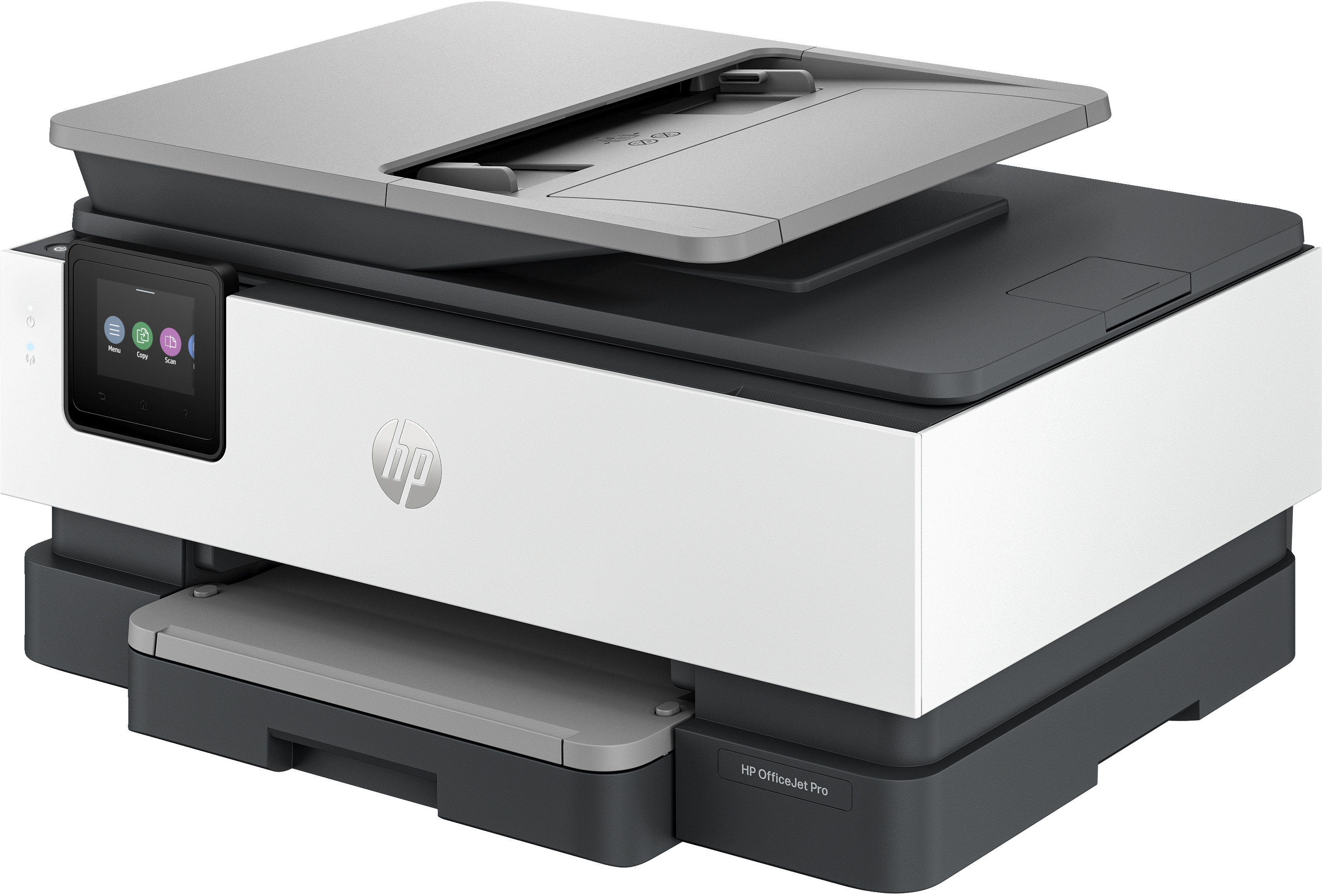 HP OfficeJet Pro Drucker mit Touchscreen-Bedienfeld.