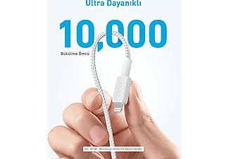 ANKER 322 USB-C to Apple iPhone Lightning 1.8m MFI Lisanslı Şarj ve Data Kablosu Beyaz A81B6_2