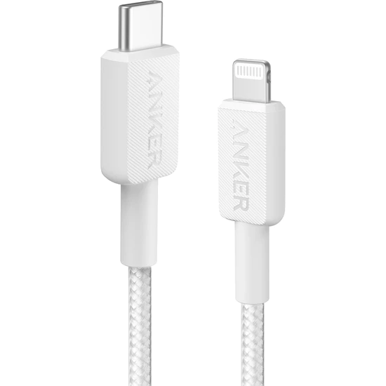 322 USB-C to Apple iPhone Lightning 1.8m MFI Lisanslı Şarj ve Data Kablosu Beyaz A81B6