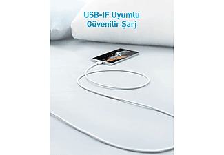 ANKER 322 USB-C to USB-A 1.8m 30W Güç Destekli Şarj ve Data Kablosu Siyah A81H6_3