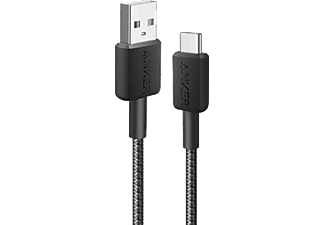 ANKER 322 USB-C to USB-A 1.8m 30W Güç Destekli Şarj ve Data Kablosu Siyah A81H6_0