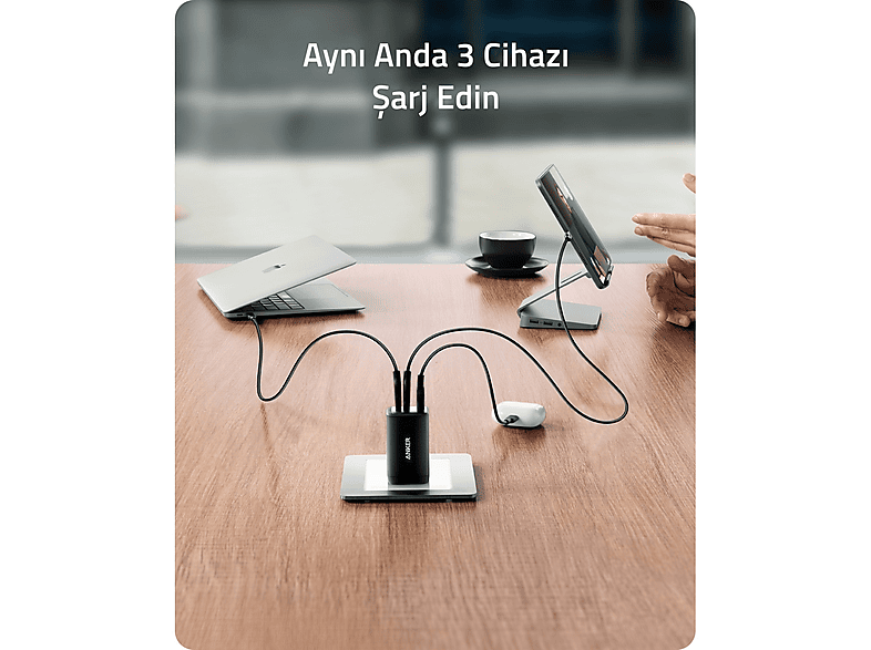 ANKER 735 Nano II 65W 3 Portlu USB-C Hızlı Şarj Cihazı A2667_2