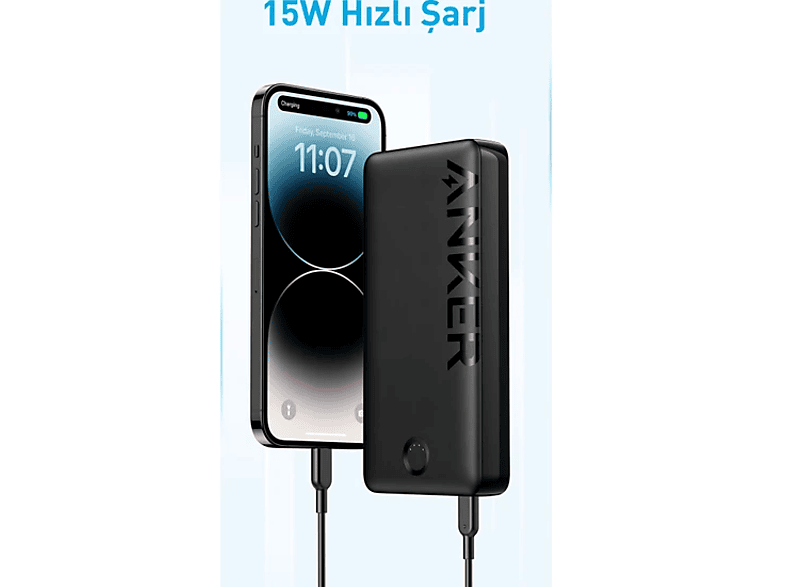 ANKER 325 20000mAh PowerCore 20K II 15 W Taşınabilir Hızlı Şarj Cihazı Siyah A1286_2