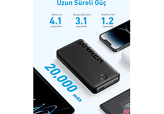 ANKER 325 20000mAh PowerCore 20K II 15 W Taşınabilir Hızlı Şarj Cihazı Siyah A1286_5