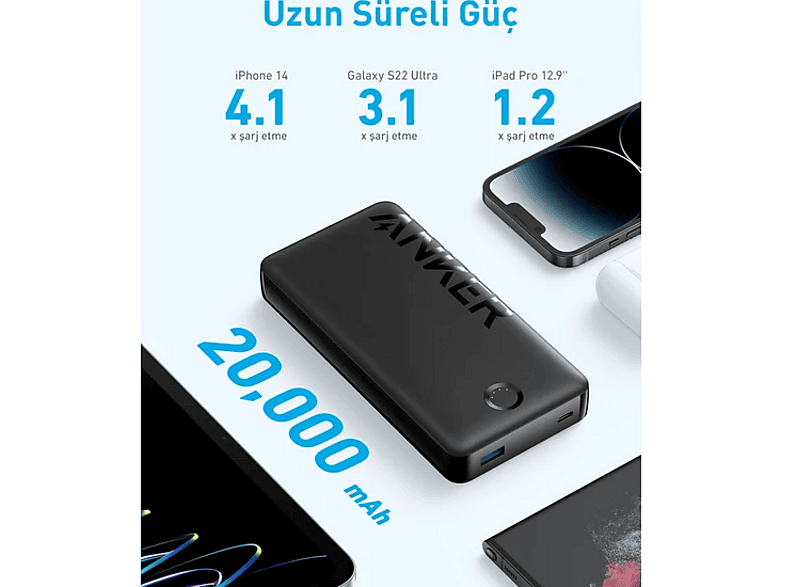 ANKER 325 Powercore 20000Mah Taşınabilir Şarj Cihazı Fiyat