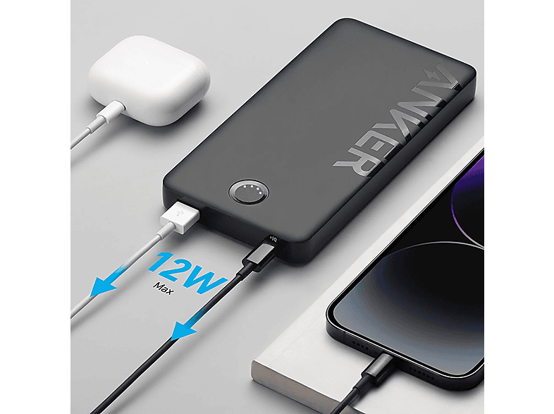 ANKER 323 10000mAh PowerCore 10K II 12 W Taşınabilir Hızlı Şarj Cihazı Siyah A1334_3