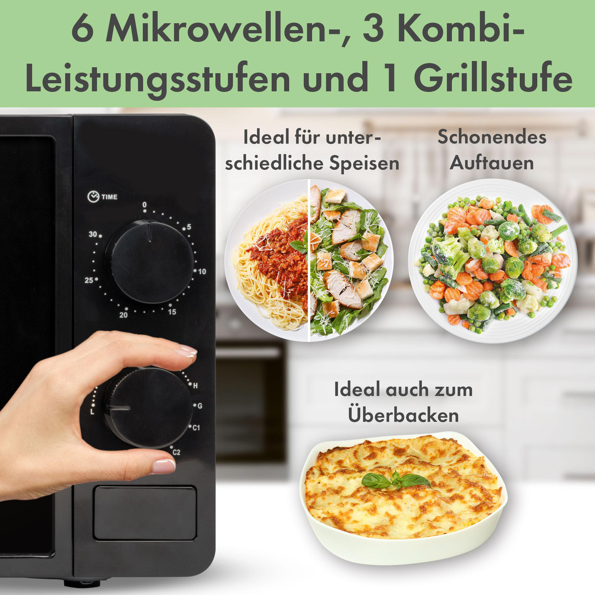CLATRONIC MWG 792 Mikrowelle (700 Watt, Freistehend, 20 l, Schwarz)