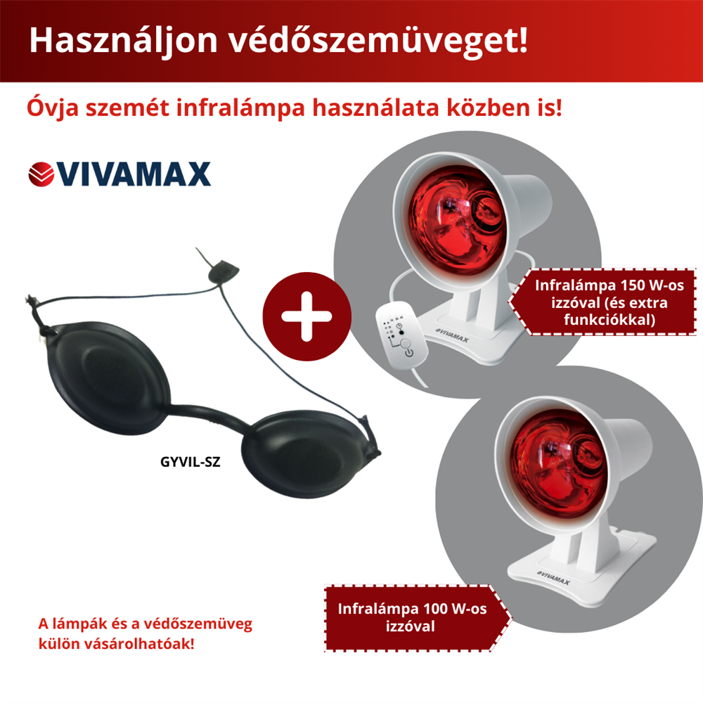 Két infravörös lámpa egy szemüveggel. A lámpák fehérek.