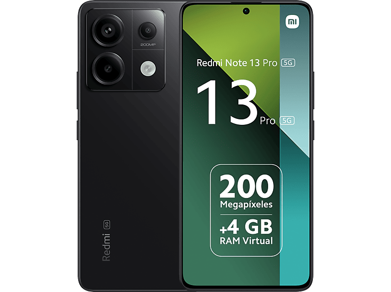Xiaomi Móvil - Redmi Note 13 Pro 5G, Midnight Black, 256 Gb, 8 Gb Ram, 6.67 Xiaomi Móvil - Redmi Note 13 Pro 5G, Midnight Black, 256 Gb, 8 Gb Ram, 6.67
