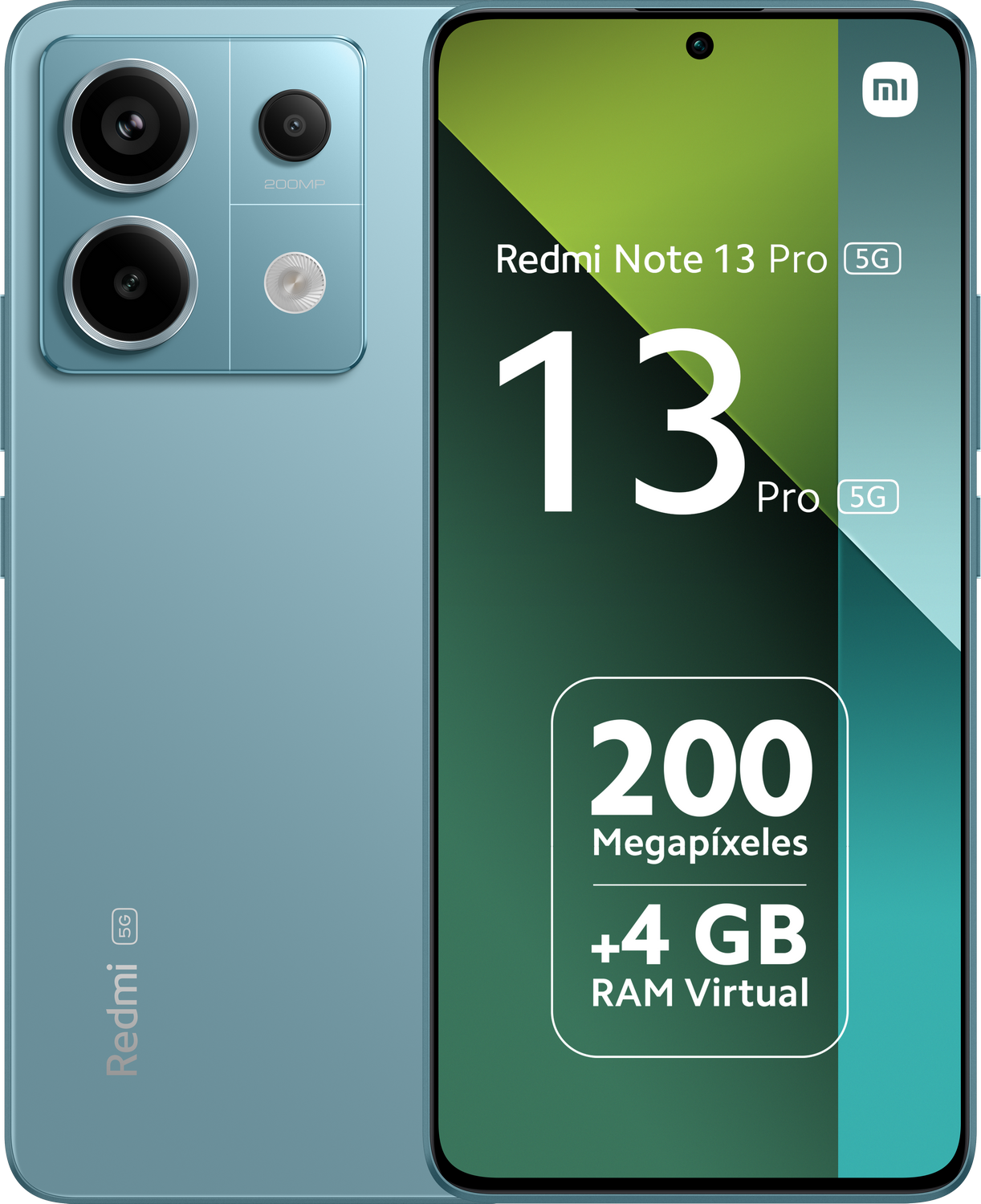 Móvil - Xiaomi Redmi Note 13 Pro 5G, Azul, 512 GB, 12 GB RAM, 6.67" AMOLED 1.5K, Qualcomm Snapdragon 7 Gen 2, 5100 mAh, Android