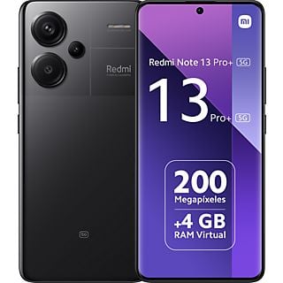 Móvil - Xiaomi Redmi Note 13 Pro+ 5G, Midnight Black, 256 GB, 8 GB RAM, 6.67" AMOLED 1.5K, MediaTek Dimensity 7200, 5000 mAh, Android