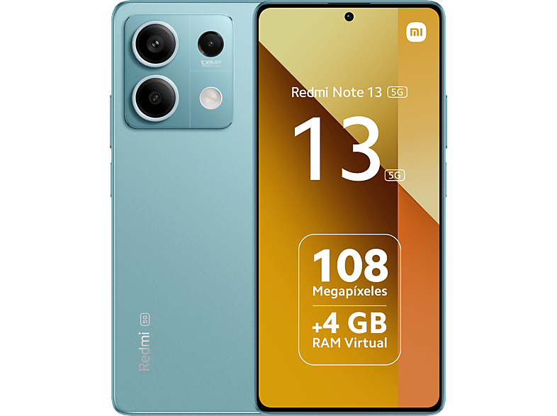 REACONDICIONADO Seminuevo Muy bueno Móvil - Xiaomi Redmi Note 13 5G, Azul, 256 GB, 8 GB RAM, 6.67" AMOLED FHD+, MediaTek Dimensity 6080, 5000 mAh