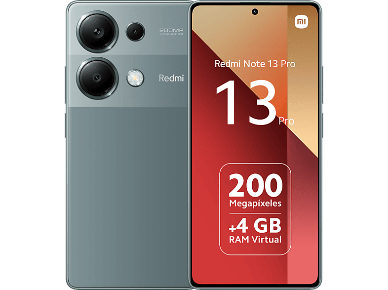 Móvil - Xiaomi Redmi Note 13 Pro, Verde, 256 GB, 8 GB RAM, 6.67