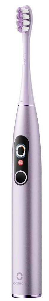 Fioletowa szczoteczka elektryczna.