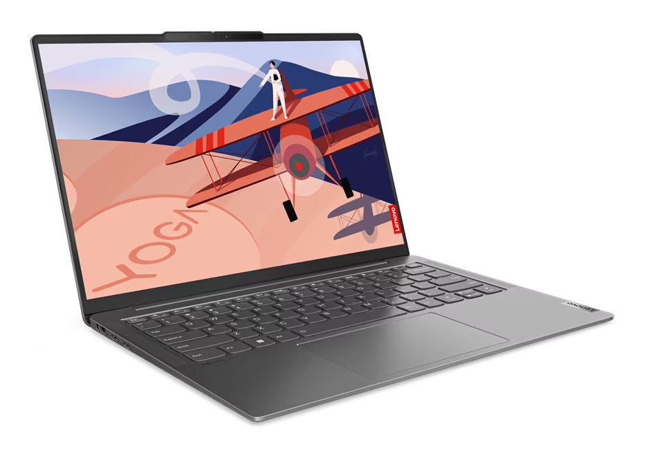 Laptop z ekranem pokazującym dwupłatowiec.