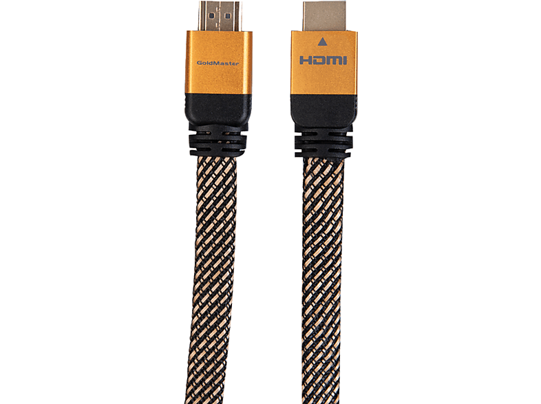 GOLDMASTER Cab-26 1.5 M Altın Uçlu 4K 2160 3D HDMI Kablo Siyah Altın