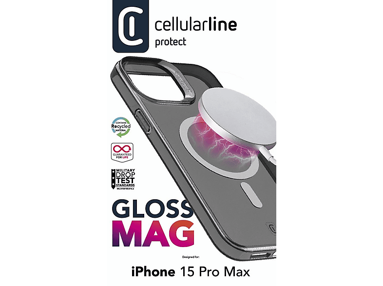 CELLULARLINE iPhone 15 Pro Max Gloss Magsafe Telefon Kılıfı Siyah_3