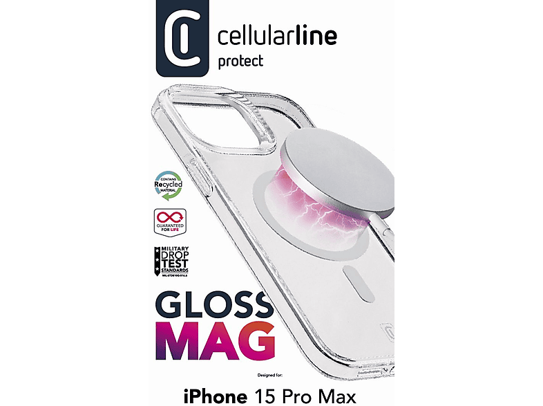 CELLULARLINE iPhone 15 Pro Max Gloss Magsafe Telefon Kılıfı Şeffaf_3