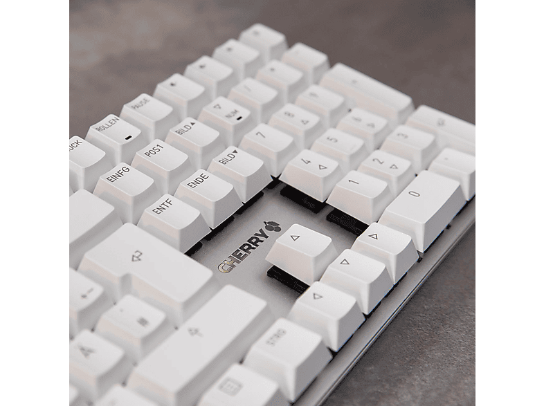 Thumbnail - CHERRY KC 200 MX MX2A, Tastatur, Mechanisch, Cherry Silent Red, kabelgebunden, Silber/Weiß