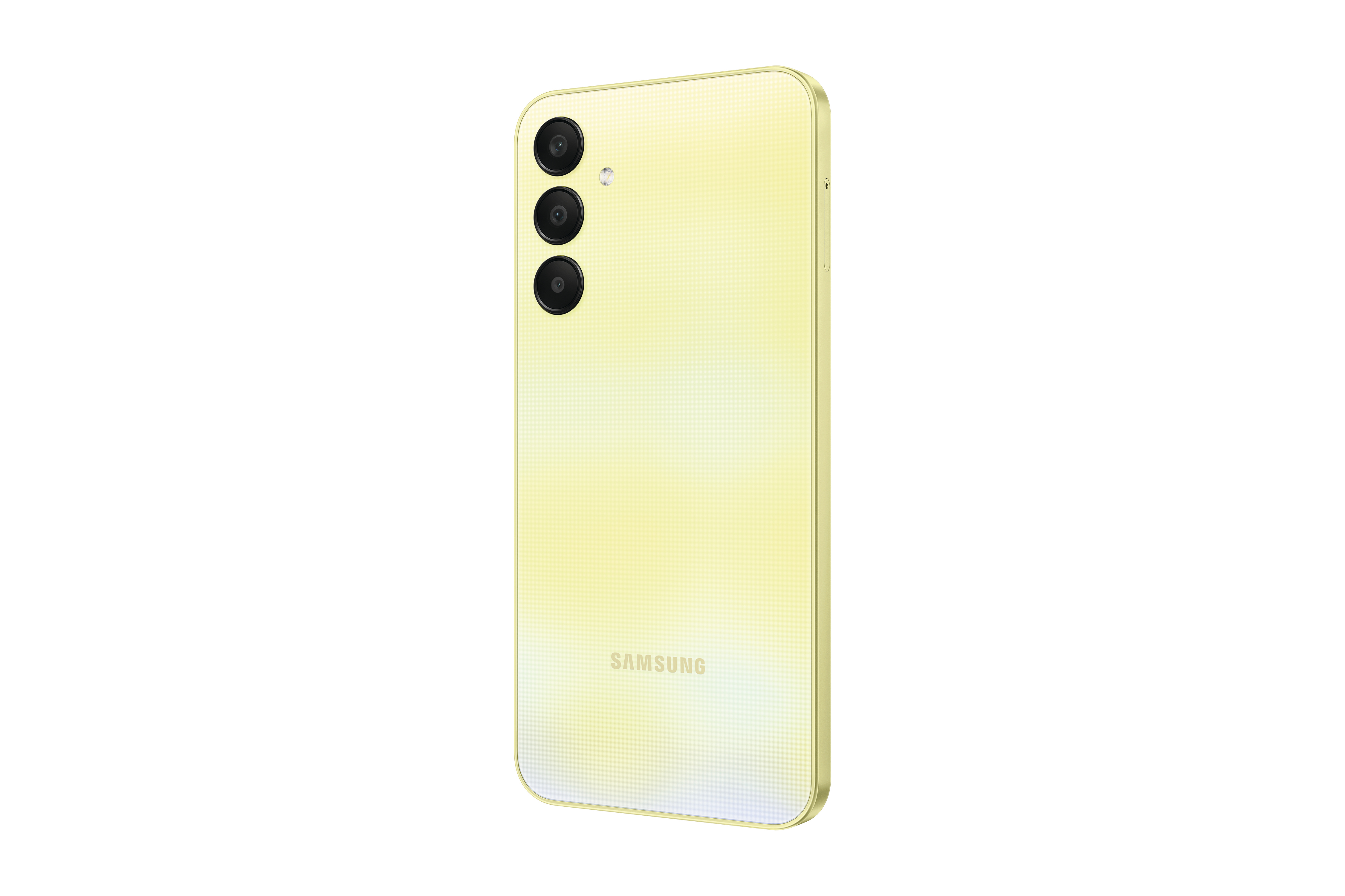 Smartphone-Bildschirm mit lila und blauem abstraktem Design. Weißer Hintergrund.