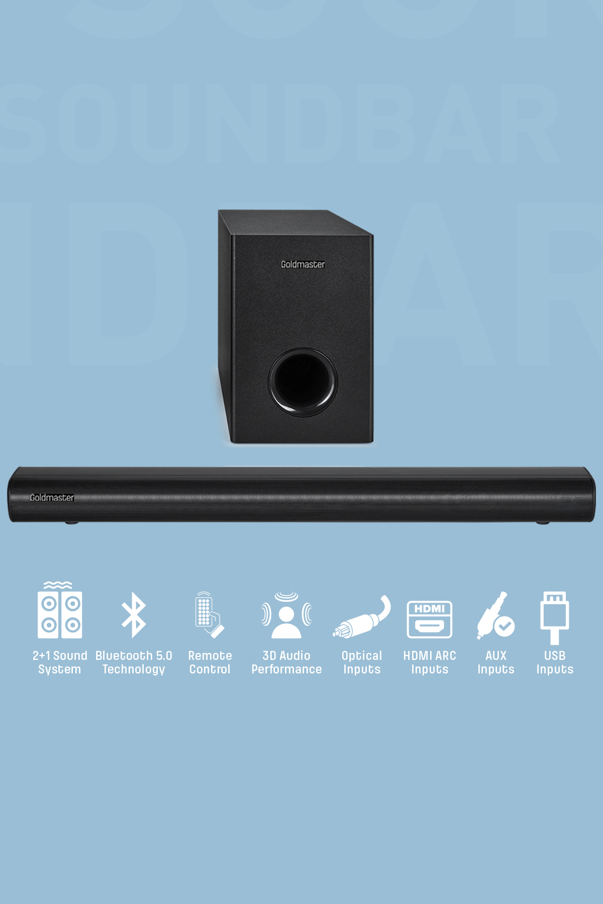 GOLDMASTER SW-910 Bluetooth Kablolu Woofer Soundbar Siyah