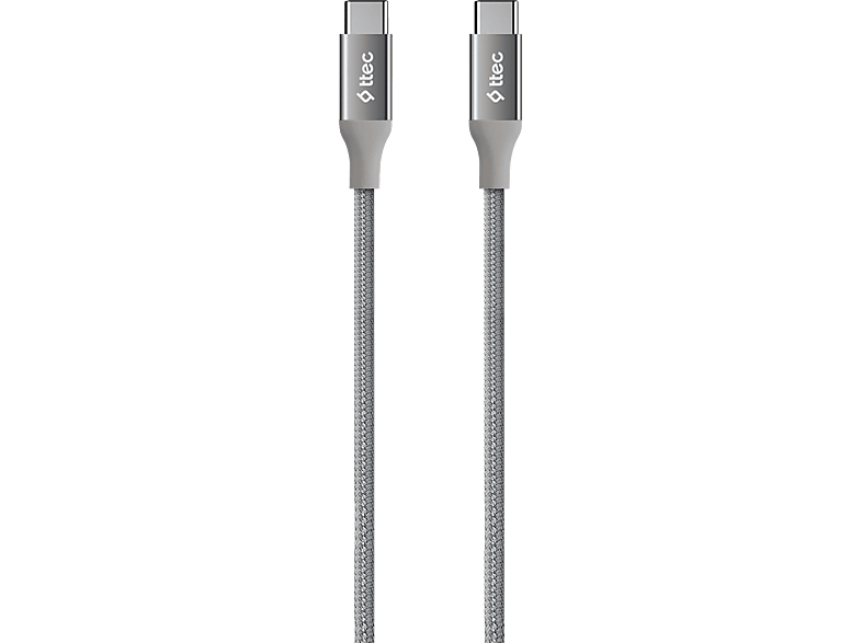TTEC AlumiCable USB-C - USB-C 150cm 100W PD/QC Hızlı Şarj ve Data Kablosu Uzay Grisi_0