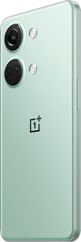 Un téléphone vert avec une caméra à l'arrière et un logo noir sur le côté.