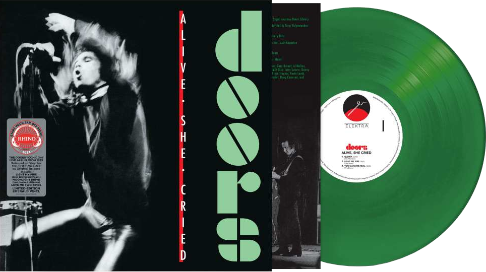 A Doors album borítója. Egy zöld lemez látható.
