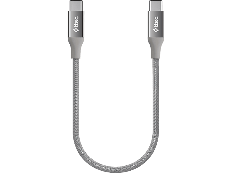 TTEC AlumiCable USB-C - USB-C 30cm 65W PD/QC Hızlı Şarj/Data Kablosu Uzay Grisi_0