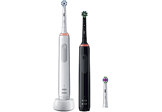 ORAL-B PRO3 3900 Elektromos fogkefe Cross Action fejjel + bónusz handle fekete, fehér