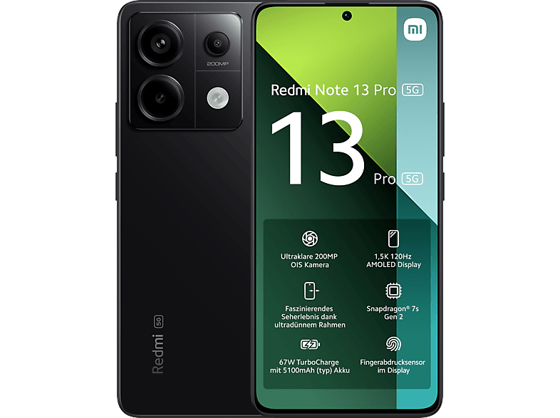 XIAOMI Redmi Note 13 Pro 5G 256 GB Noir Minuit Dual SIM | MediaMarkt