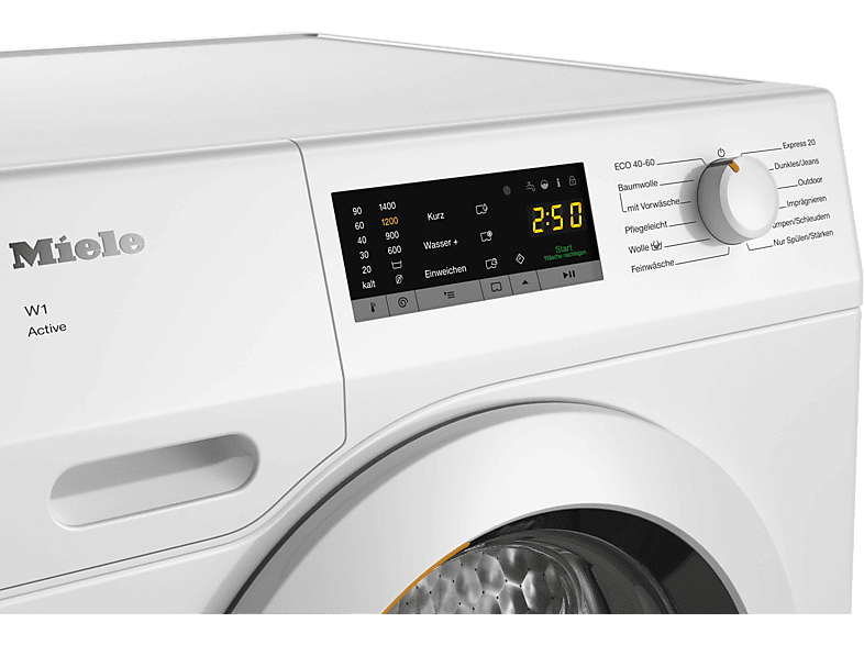 Thumbnail - MIELE WCA032 WPS Active W1 Chrome Edition Waschmaschine (7 kg, 1400 U/Min., A, Flusenfilter, Fremdkörperfilter)
