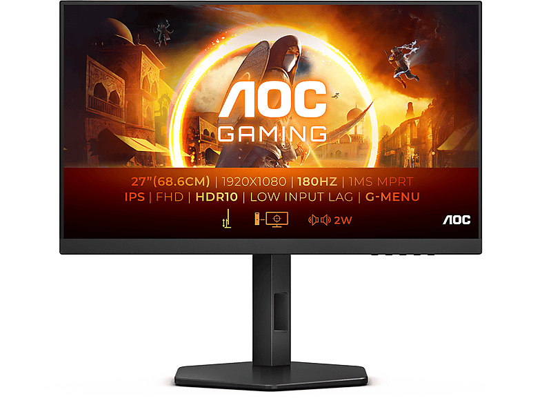 AOC 27G4X 27 Zoll Full-HD Gaming Monitor (1 ms Reaktionszeit, 180 Hz ...