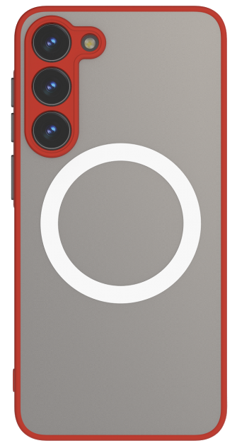 CASE AND PRO Samsung Galaxy S24 Plus mágneses műanyag tok, piros-fekete (MATTM-S24P-RBK)