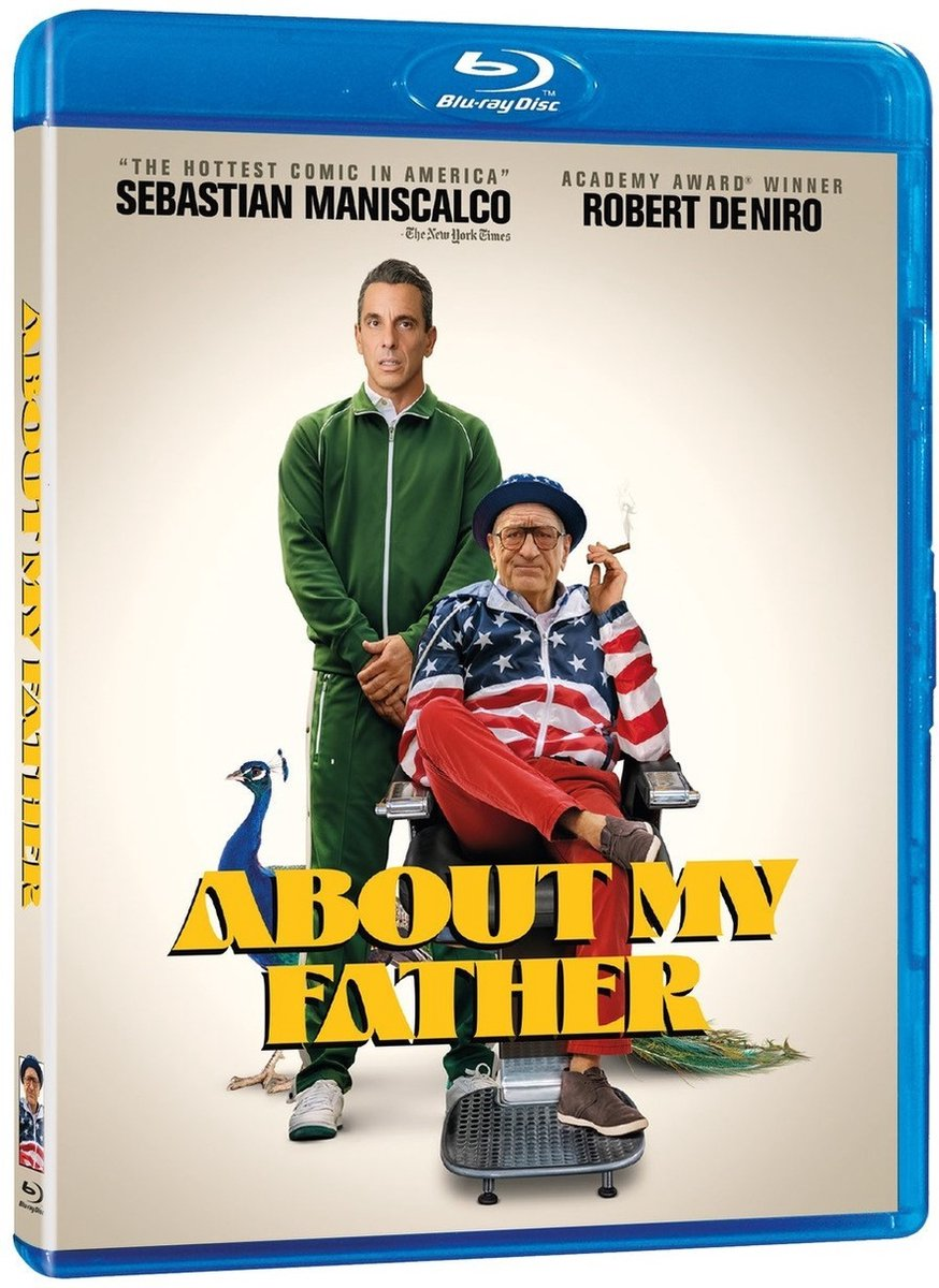 Disque Blu-ray de "About My Father", avec Sebastian Maniscalco et Robert De Niro.