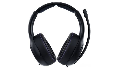 Auriculares gaming negros con micrófono. Auriculares circulares, diadema acolchada. Fondo blanco.