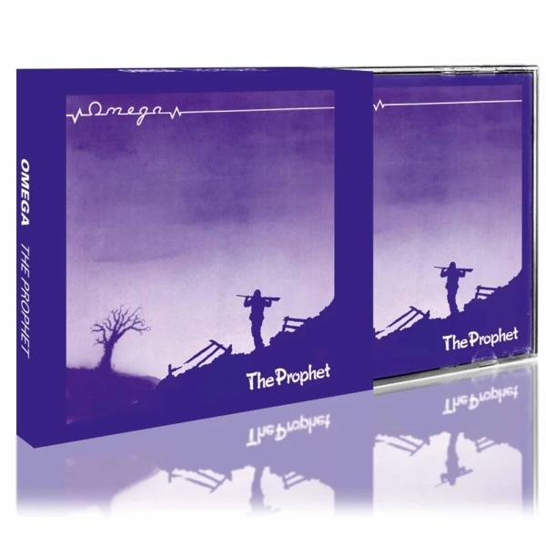 Albumcover. Lila Hintergrund, Silhouetten, Text: Omega The Prophet.