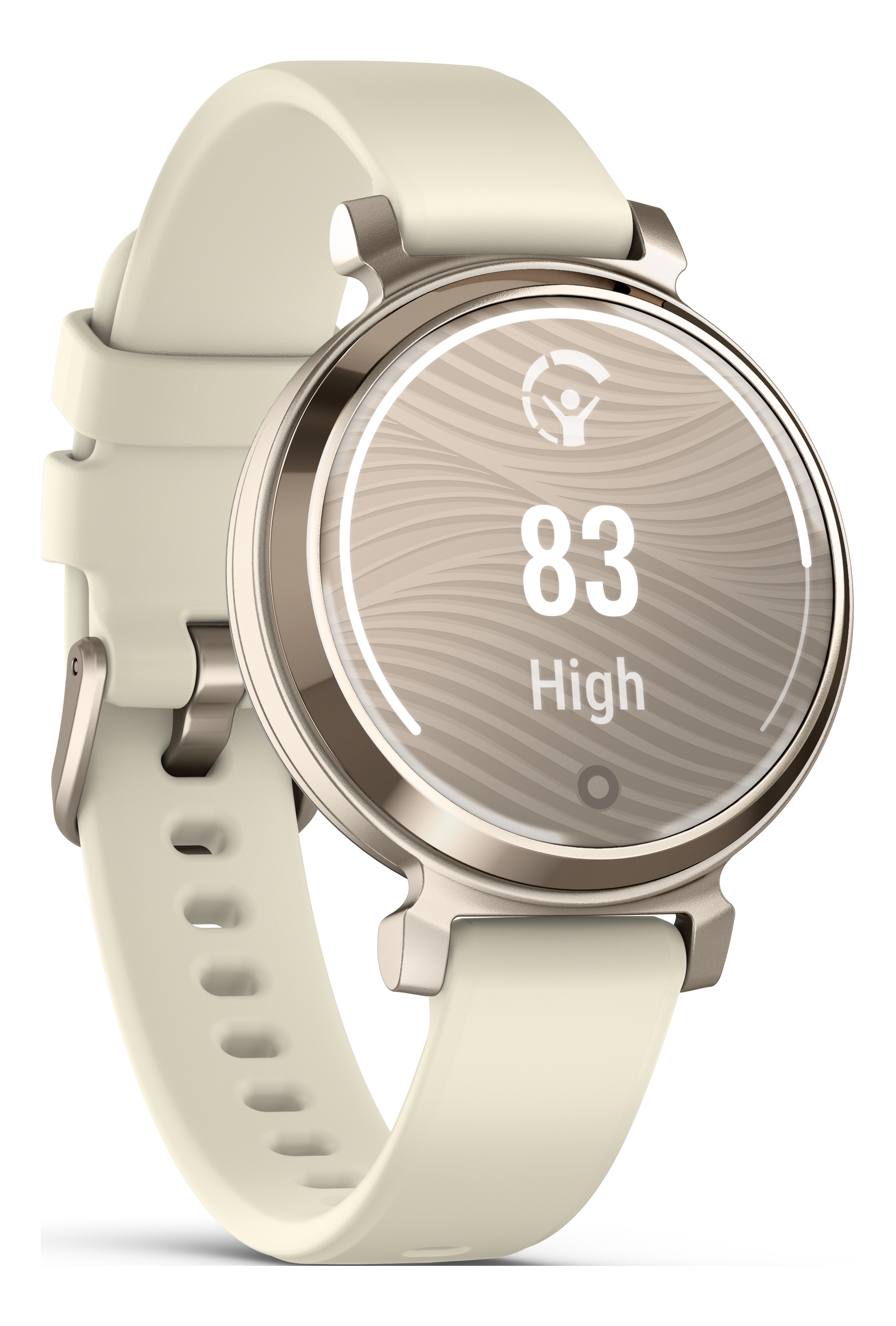 GARMIN Lily 2 - Smartwatch (110 - 175 mm, silicone, Blanc coco/crème or)