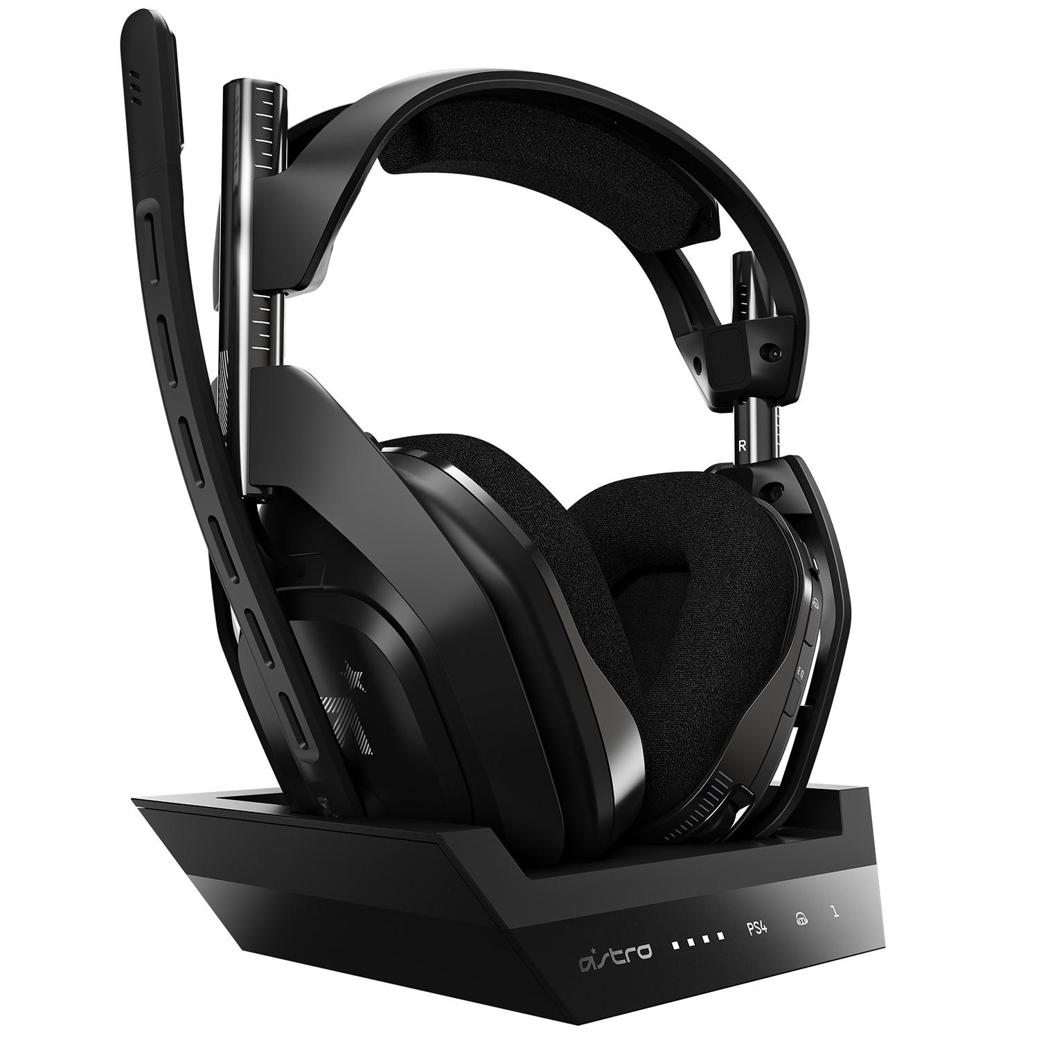 ASTRO GAMING A50 Wireless + for Schwarz Base PlayStation® 4/5/PC, Gaming Over-ear Headset Station