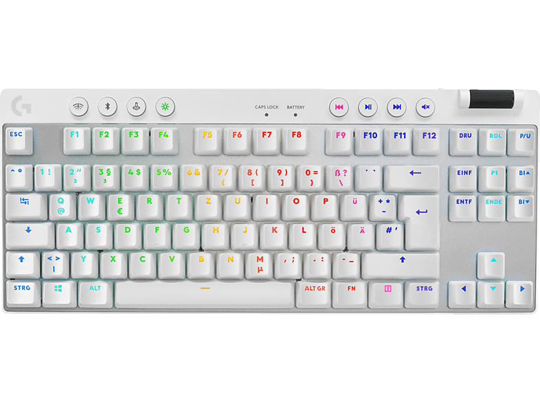 LOGITECH G Pro X TKL Lightspeed LIGHTSYNC RGB, Gaming Tastatur, Mechanisch, Kabellos, Weiß | PC Mäuse