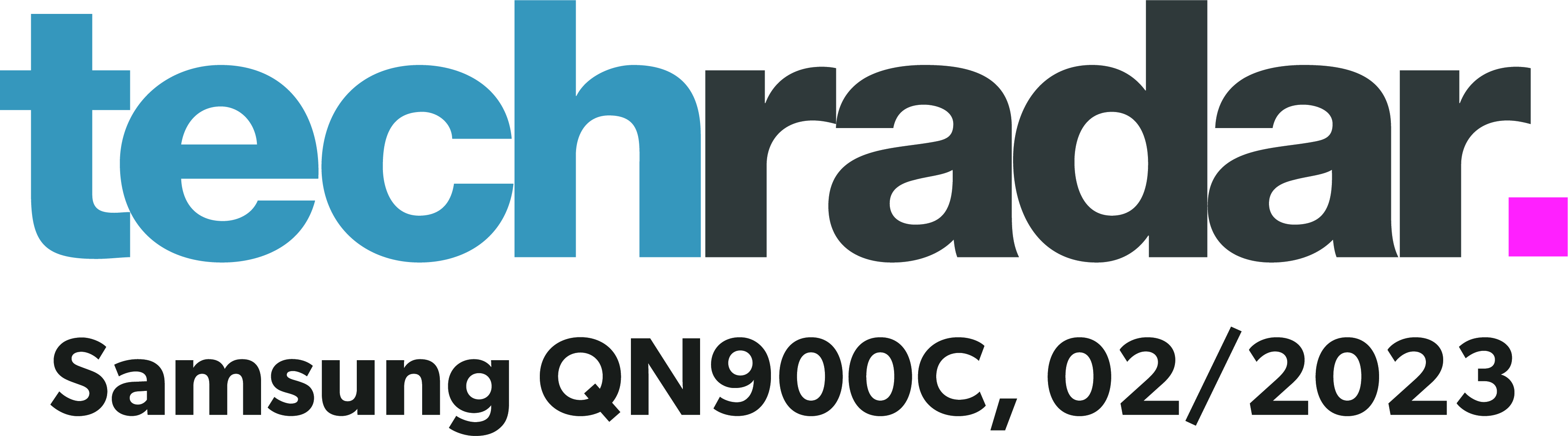Das TechRadar-Logo mit Text: Samsung QN900C, 02/2023.